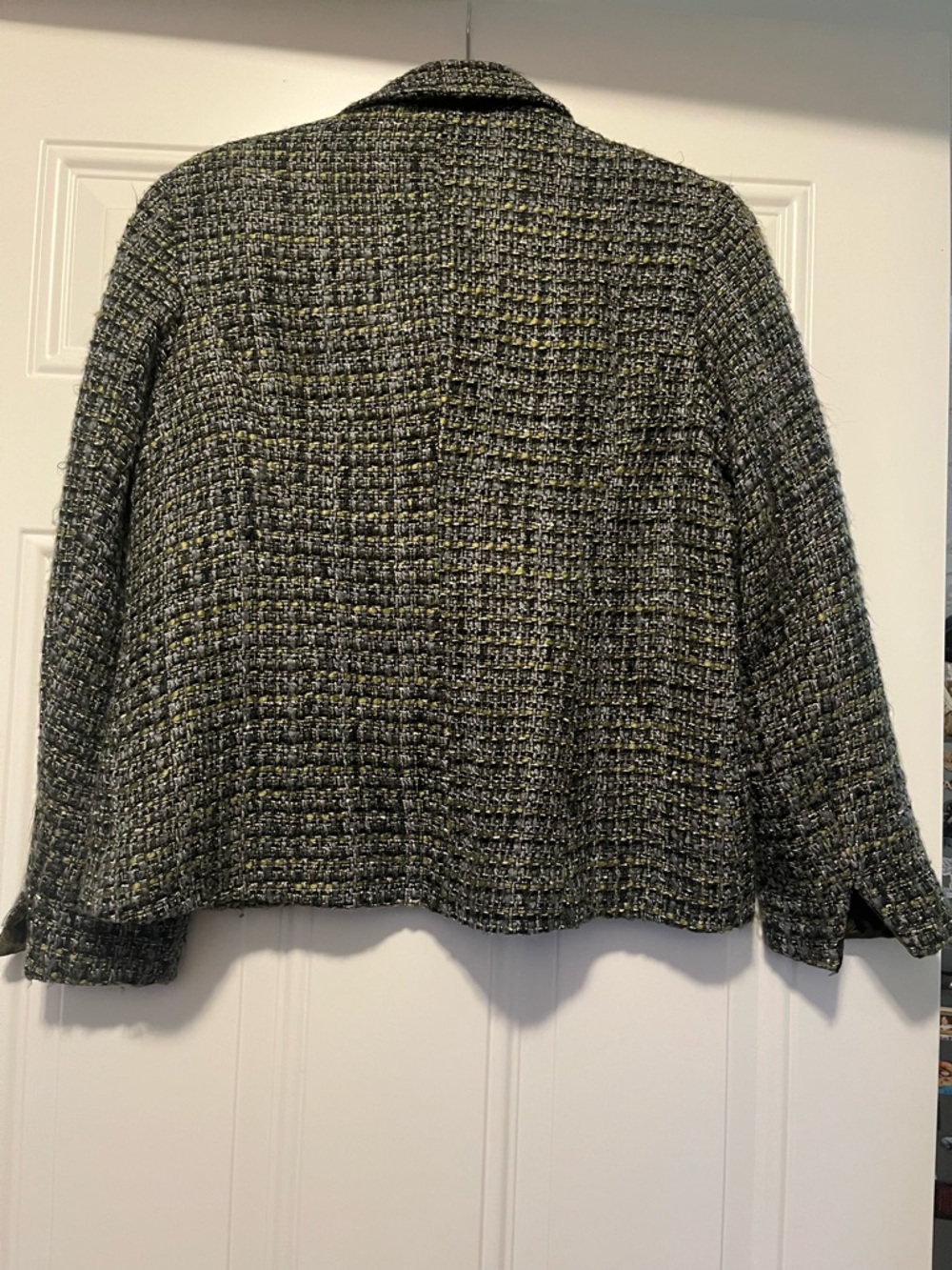 Coldwater Creek Green Tweed Button-Front Blazer Jacket - Picture 4 of 5